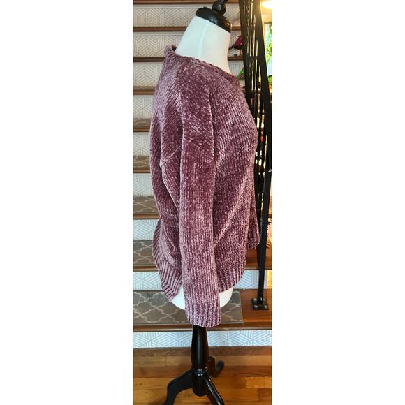 Cozy Super Soft Chenille Sweater rose/mauve (Jones New York) Women's XL - Picture 3 of 7